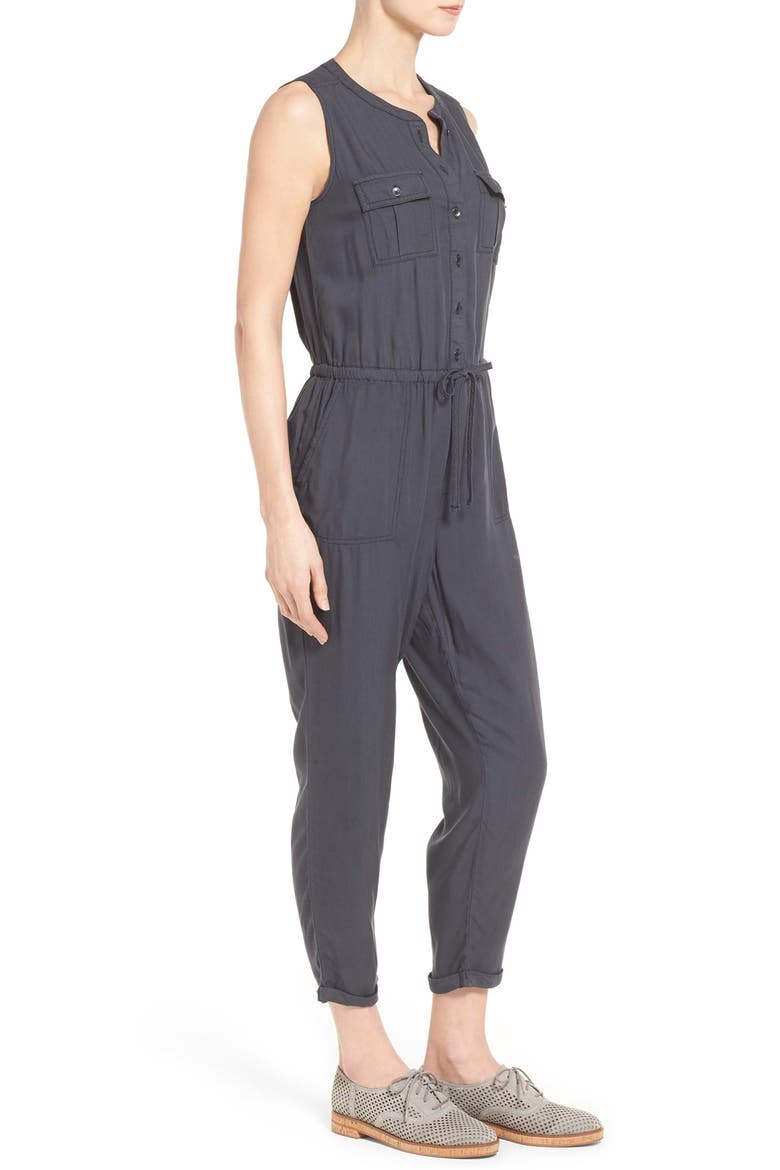Sleeveless Utility Jumpsuit, Alternate, color, GREY EBONY