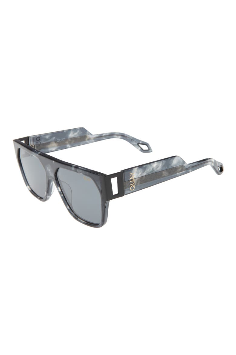 Australia x Saweetie Go Off 52mm Flat Top Polarized Shield Sunglasses, Alternate, color, BLACK TORTOISE POLARIZED