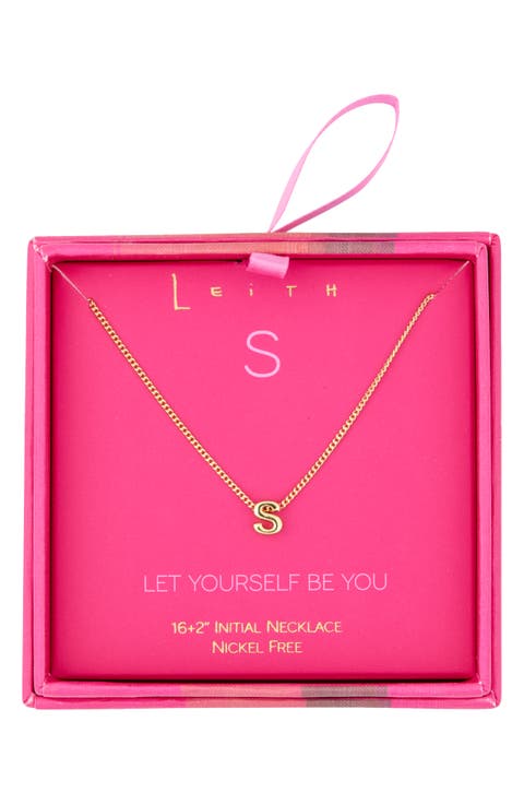 Let Yourself Be You Bubble Initial Pendant Necklace