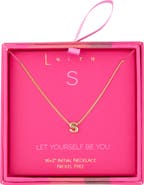 Leith Let Yourself Be You Bubble Initial Pendant Necklace