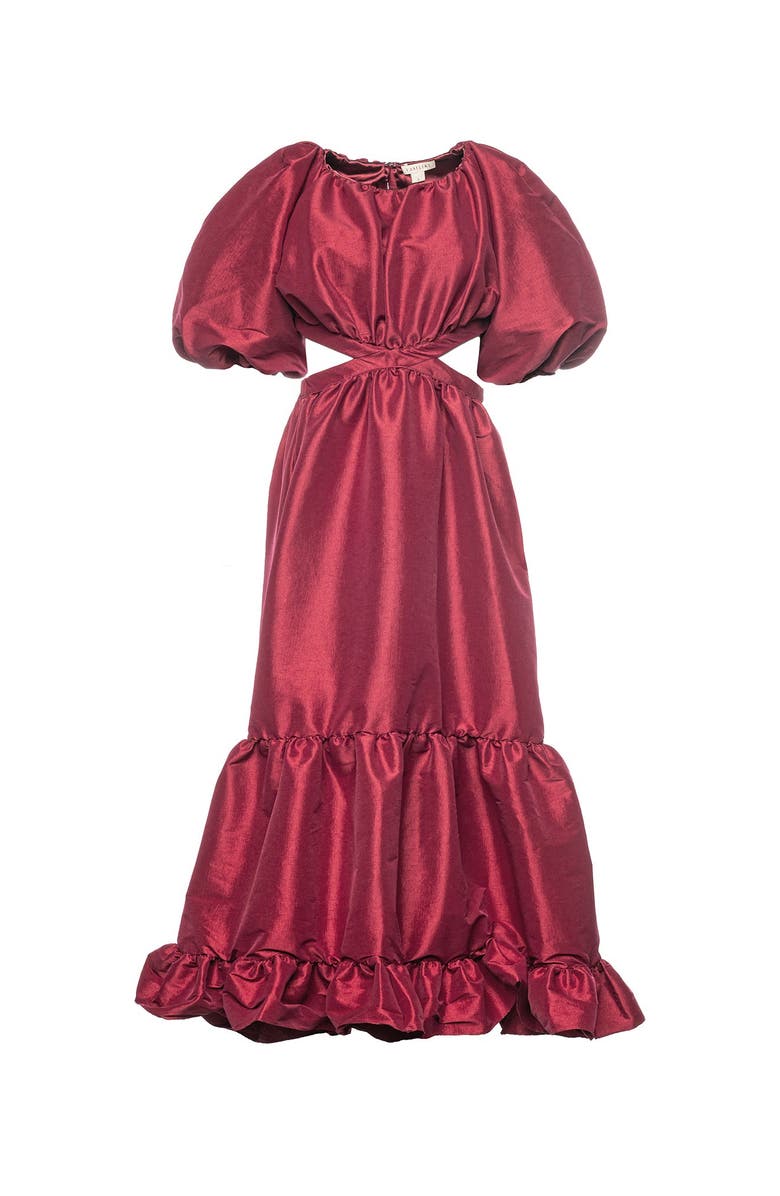 Vasiliki Laila Maxi Taffeta Dress Carmine, Main, color, Carmine