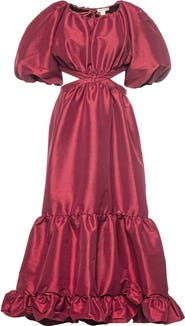 Vasiliki Laila Maxi Taffeta Dress Carmine