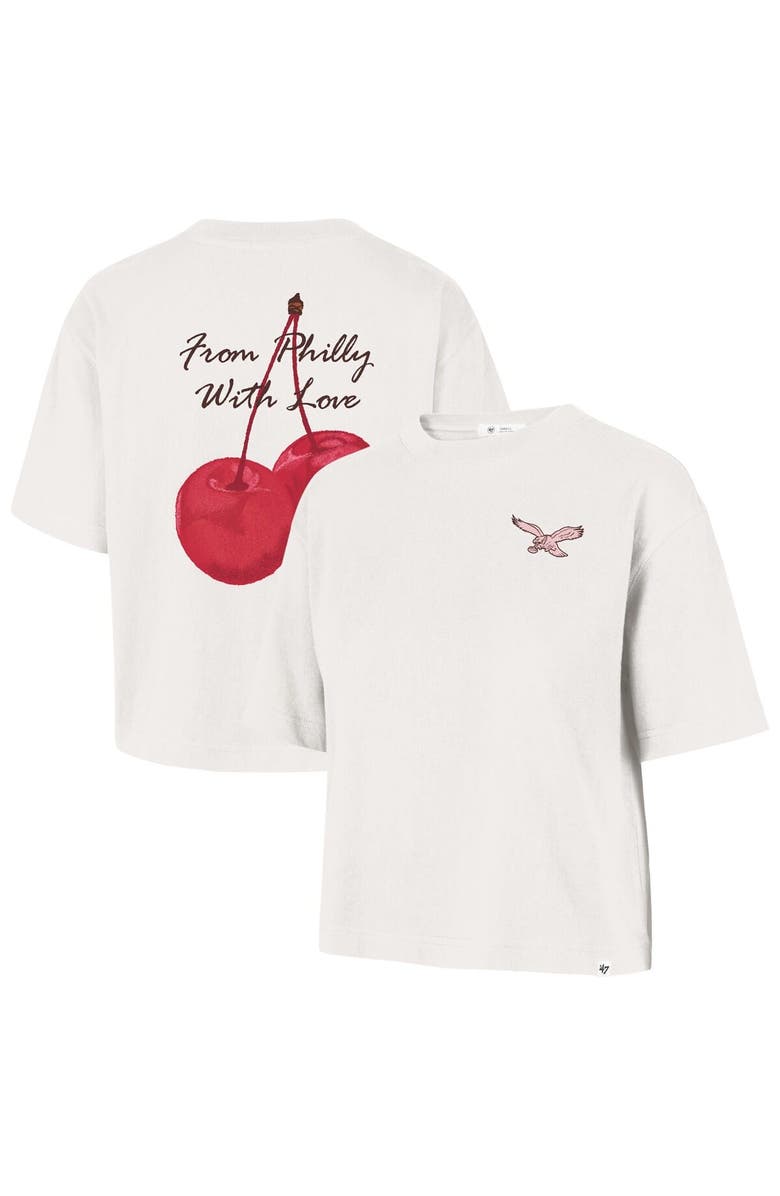 '47 Women's '47 Cream Philadelphia Eagles Love Letter Reed City T-Shirt, Main, color, Cream