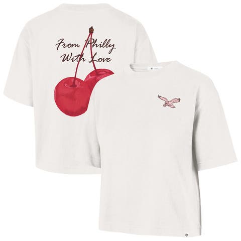 Women's '47  Cream Philadelphia Eagles Love Letter Reed City T-Shirt