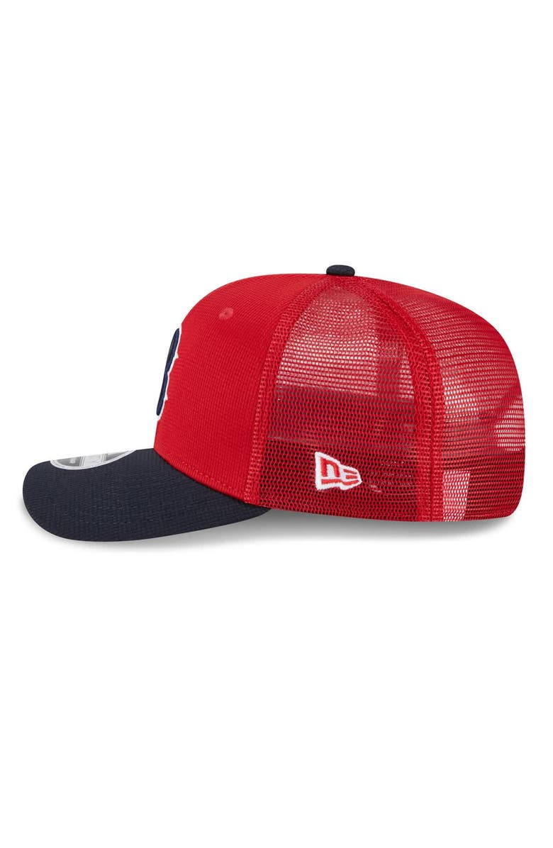 New Era Men's New Era  Red/Navy Boston Red Sox 2025 Batting Practice 9SEVENTY Stretch-Snap Trucker Hat, Alternate, color, 