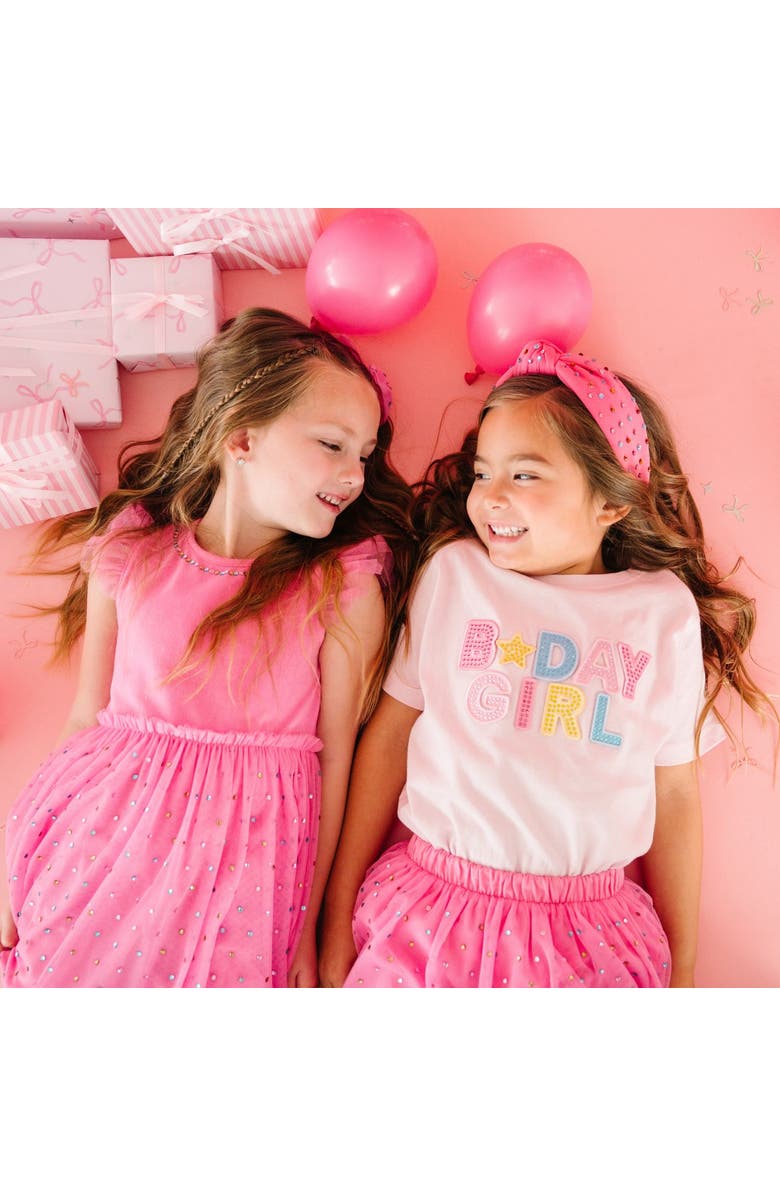 Sweet Wink Birthday Girl Rhinestone Patch Short Sleeve T-Shirt, Alternate, color, Ballet Pink