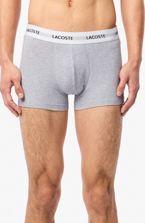 Lacoste Core Essentials Assorted 3-pack Stretch Cotton Boxer Briefs In Black