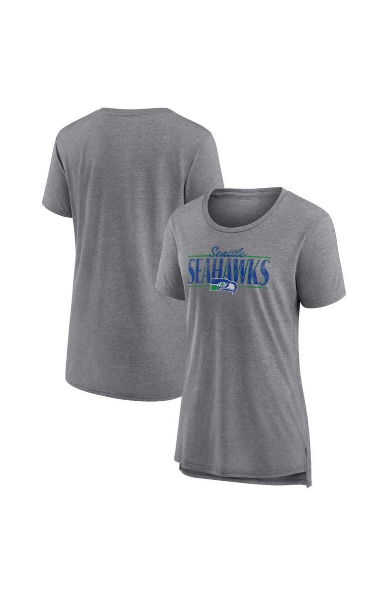 FANATICS Women's Fanatics Heather Gray Seattle Seahawks Up the Middle Tri-Blend T-Shirt, Main, color, Heather Gray