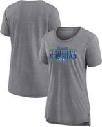 FANATICS Women's Fanatics Heather Gray Seattle Seahawks Up the Middle Tri-Blend T-Shirt