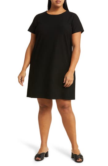 Eileen Fisher Scoop-neck Stretch Crepe Midi T-shirt Dress