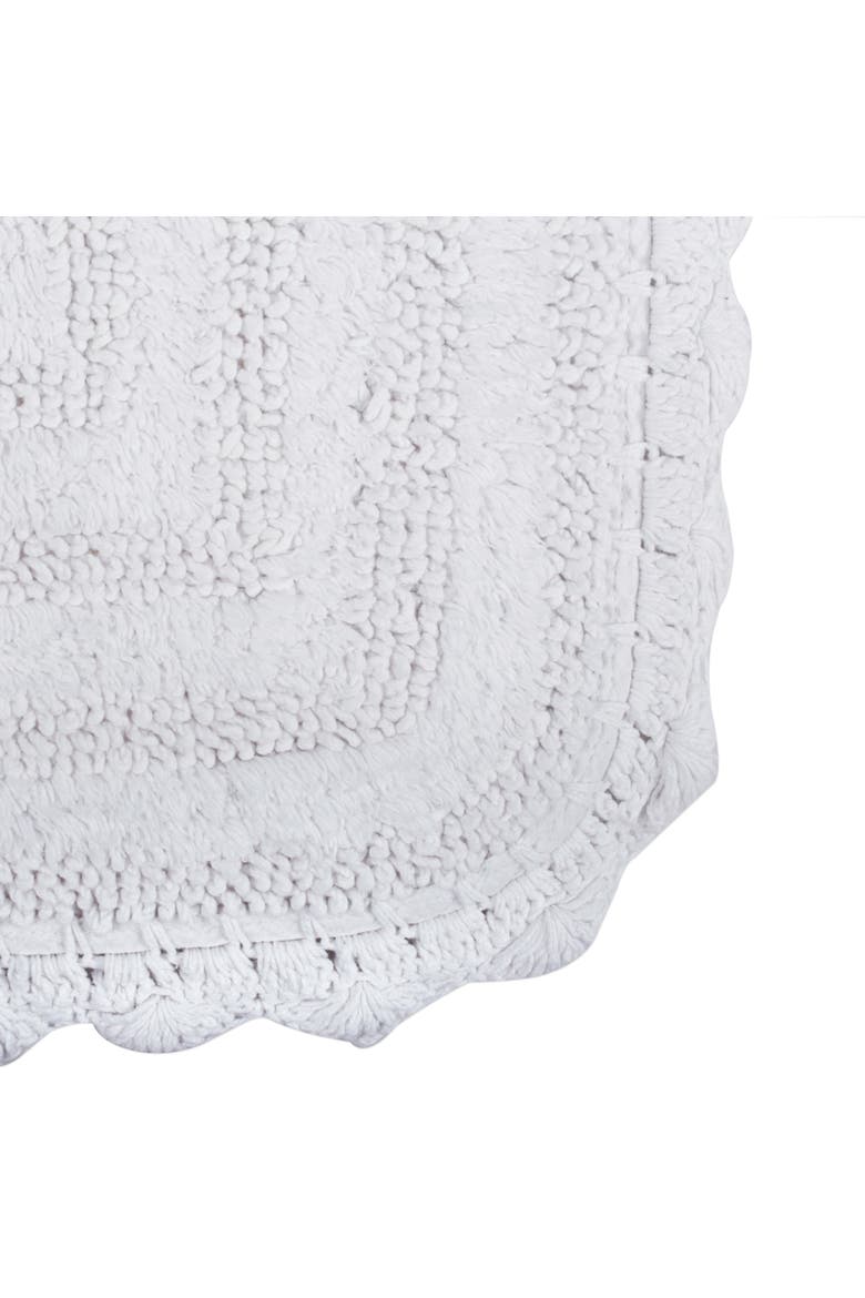 White Square Crochet Bath Mat, 24x24", Alternate, color, White