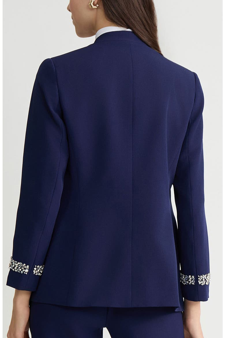 Collarless Open Front Jacket, Alternate, color, KASPER NAVY