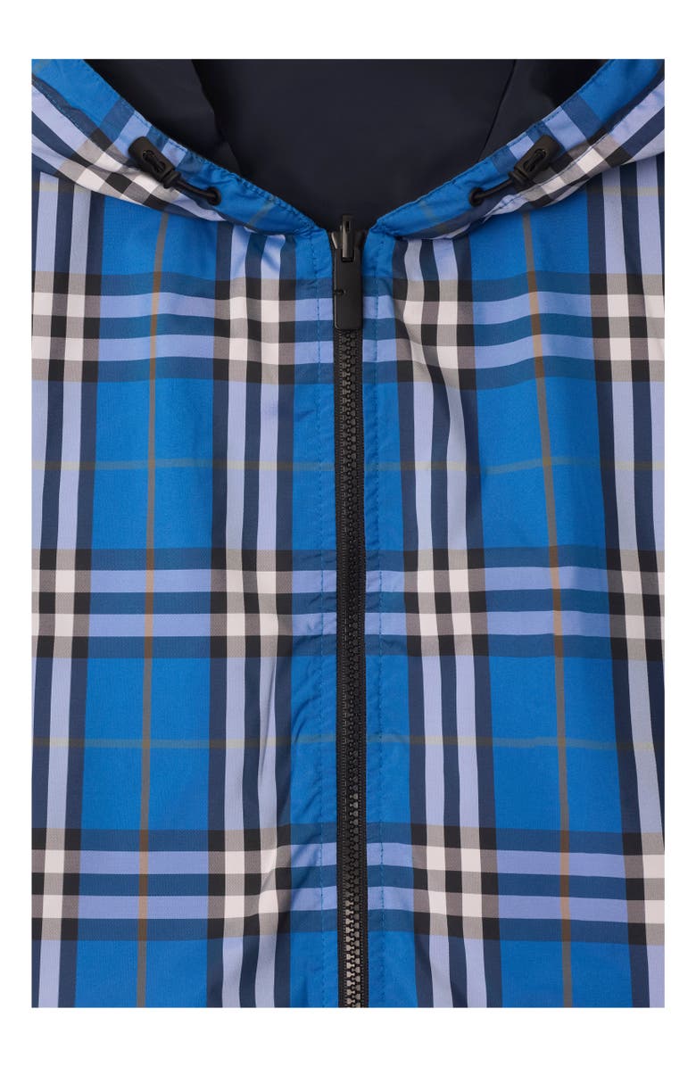 Burberry Reversible Check Hooded Jacket, Alternate, color, Hyacinth Blue