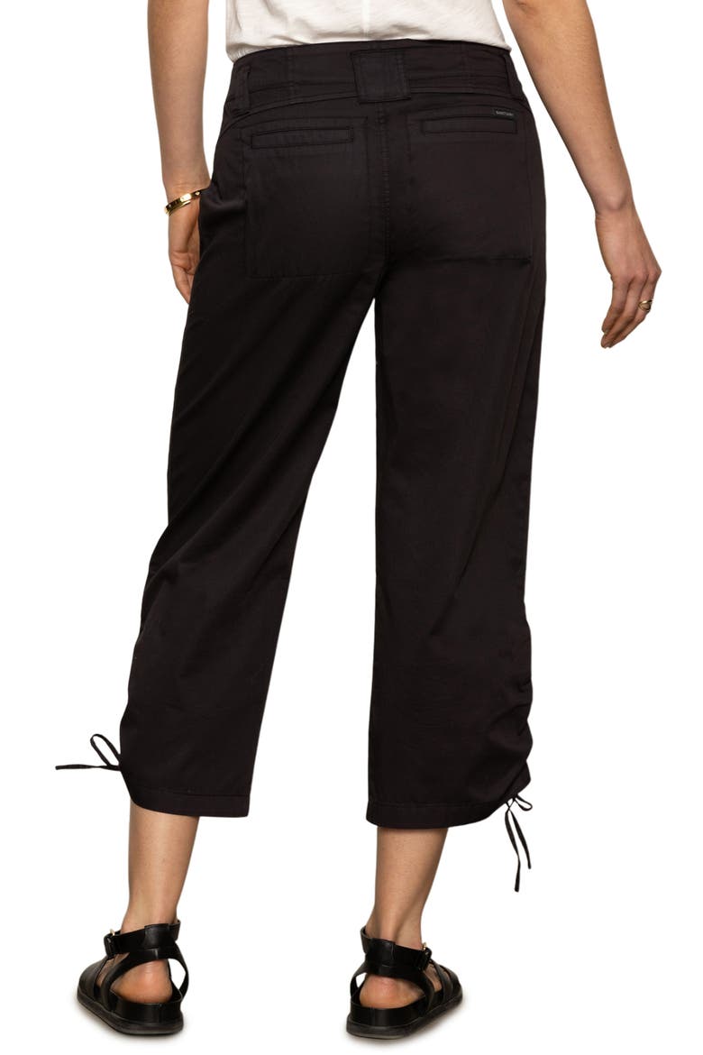 Cotton Twill Utility Crop Pants, Alternate, color, BLACK