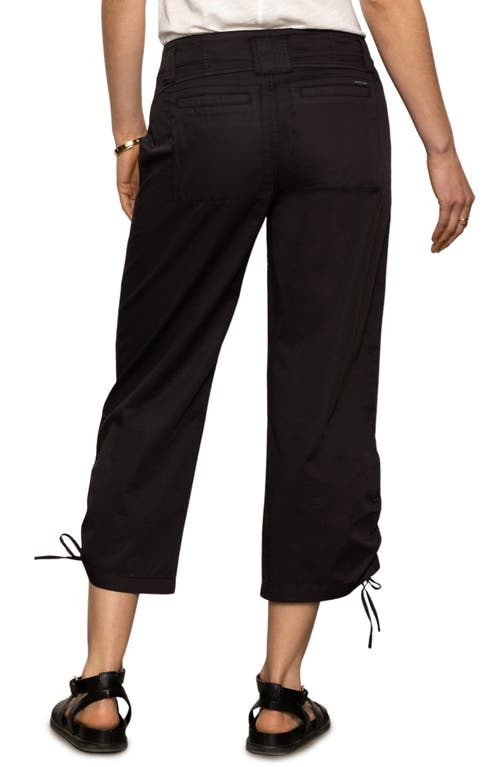 Sanctuary Cotton Twill Utility Crop Pants In Black
