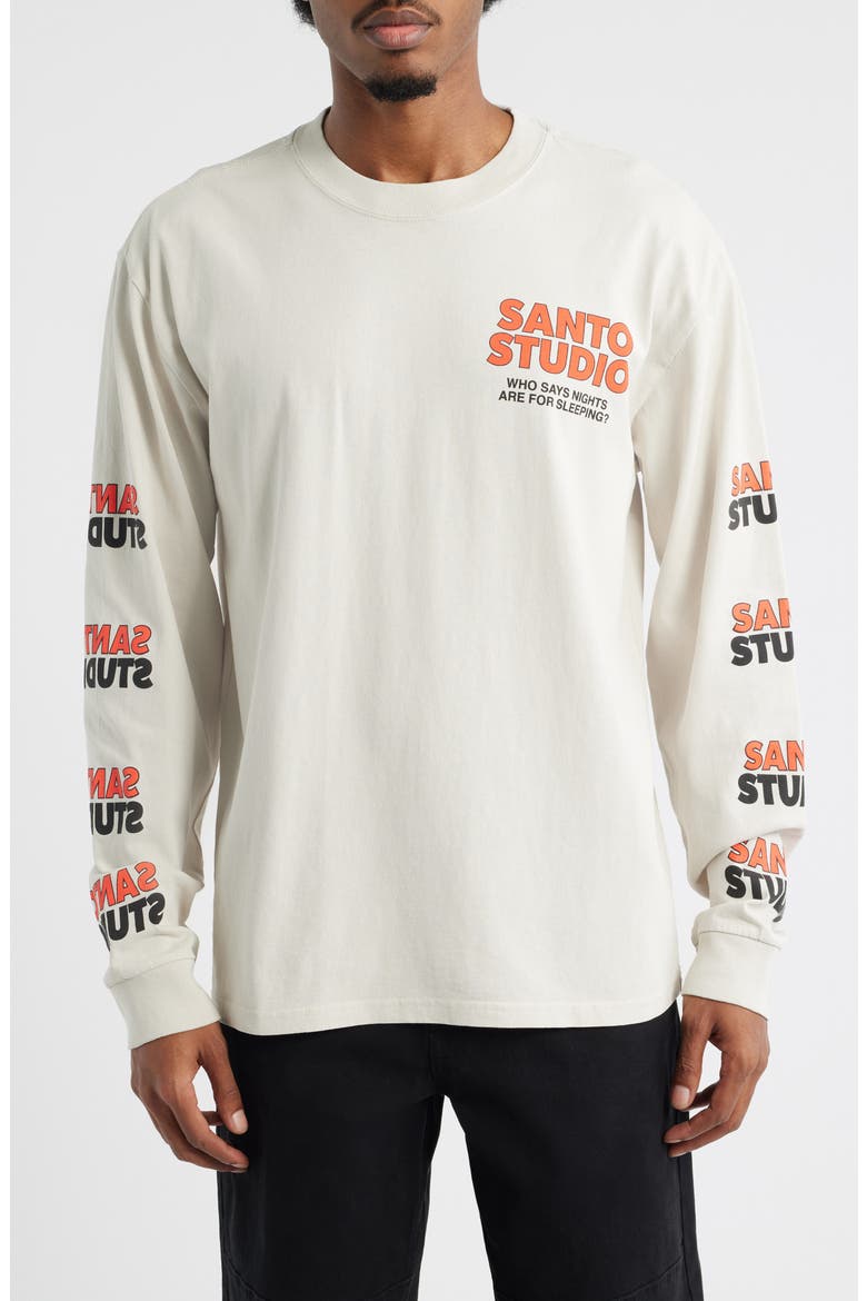 Finish Line Long Sleeve Graphic T-Shirt, Main, color, CREAM