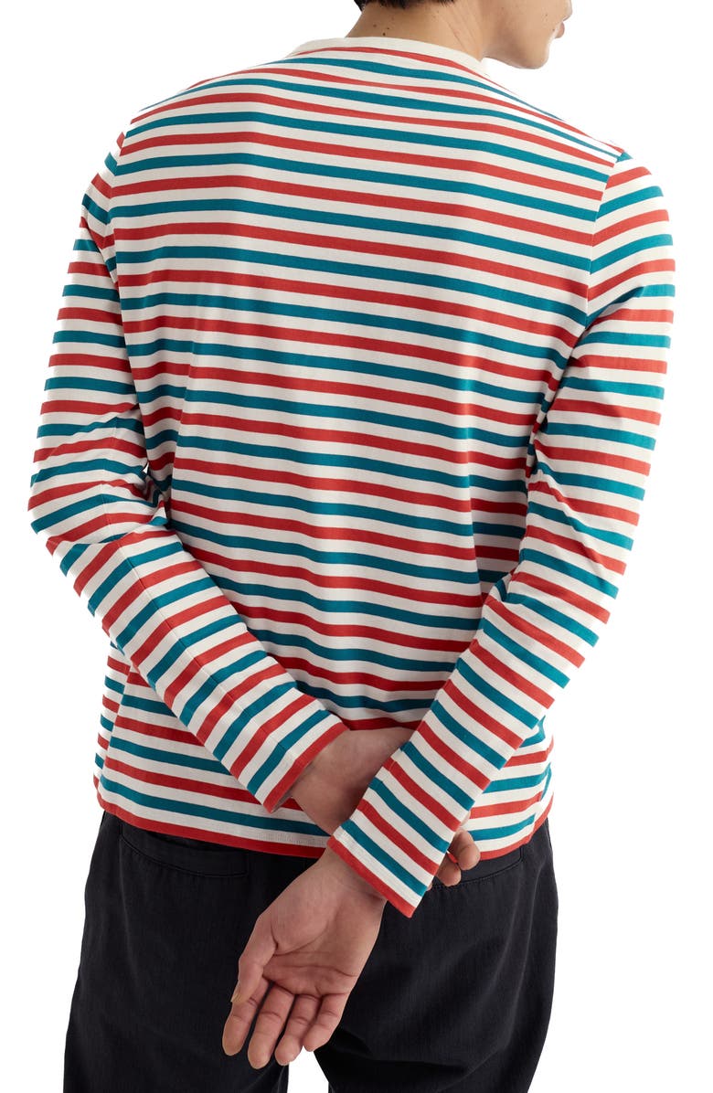Seasalt Cornwall Sailor Stripe Long Sleeve Organic Cotton T-Shirt, Alternate, color, Duet Mini Cornish Cardinal