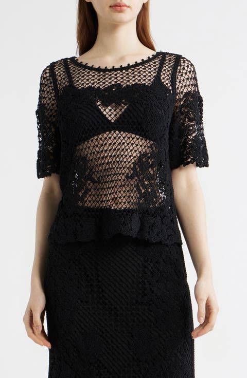 Magnolia Open Stitch Cotton Top