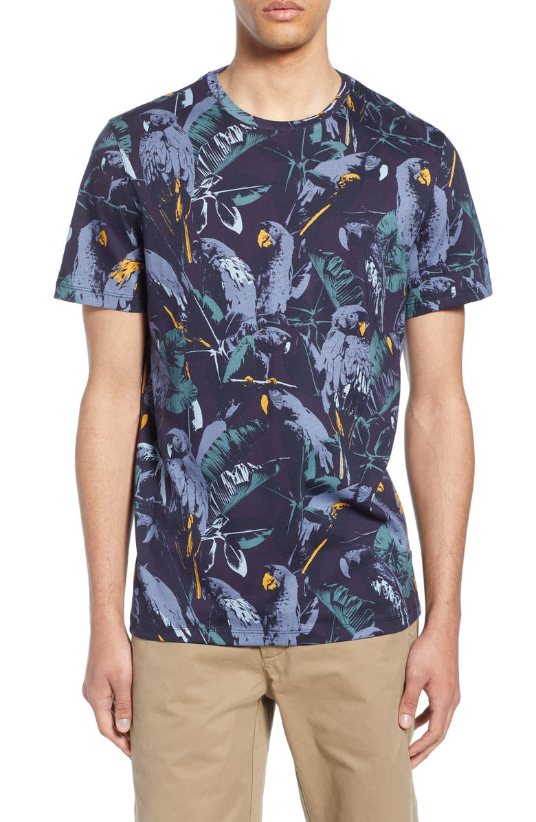 Ted Baker London Beakme Parrot Print T-Shirt, Main, color, 