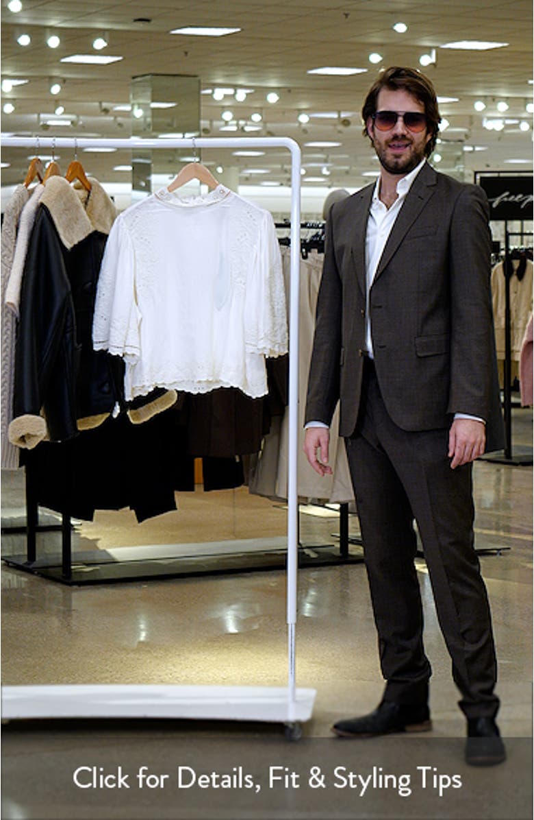 Palm Tree Embroidered Eyelet Mock Neck Top, sales video thumbnail