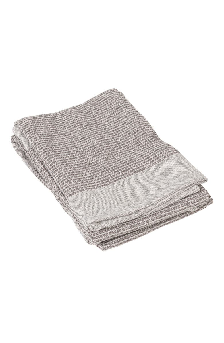 Storied Home Grey Cotton Waffle Weave Tea Towels, Alternate, color, Grey