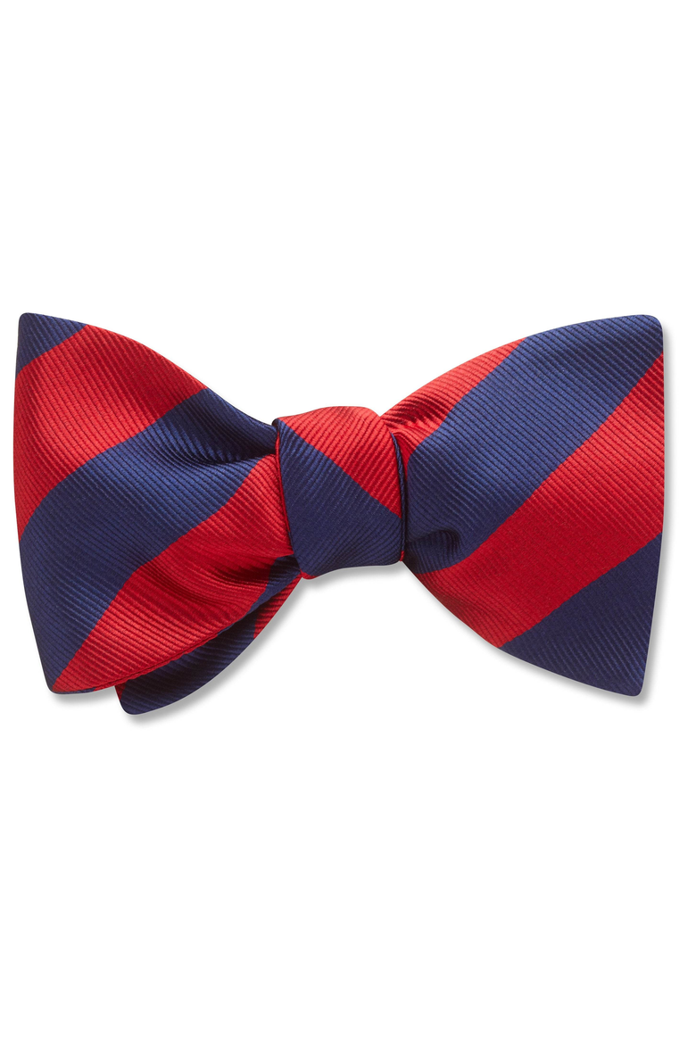 Academy Silk Woven Bow Tie, Main, color, Navy / Red Pre-Tied
