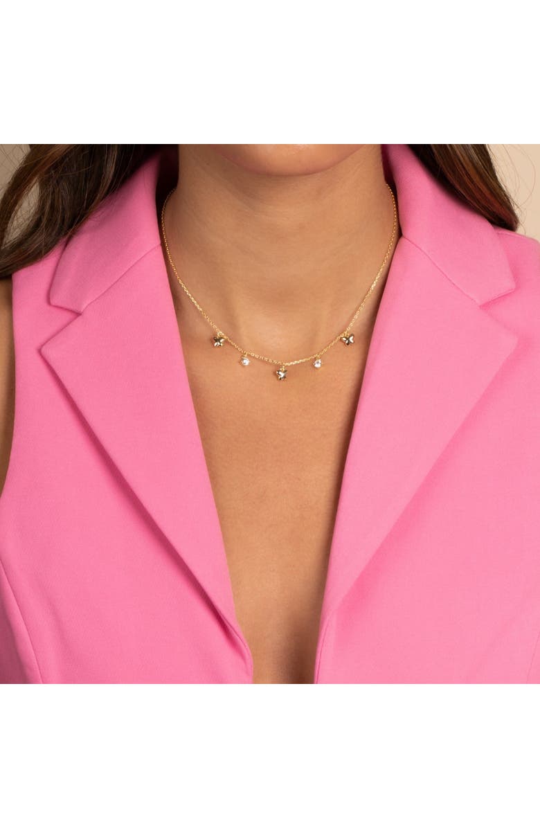 BY ADINA EDEN CZ X Puffy Butterfly Dangling Necklace, Alternate, color,