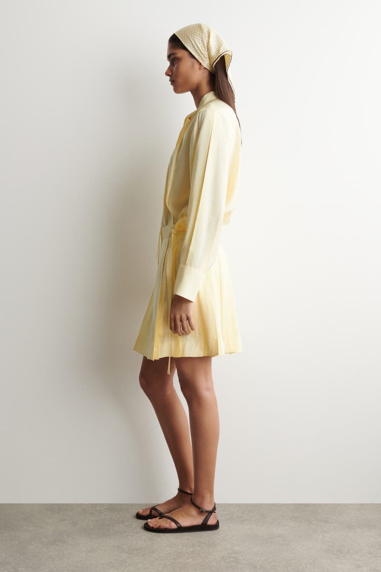 Pleated Mini Wrap Skirt, Alternate, color, BUTTER YELLOW