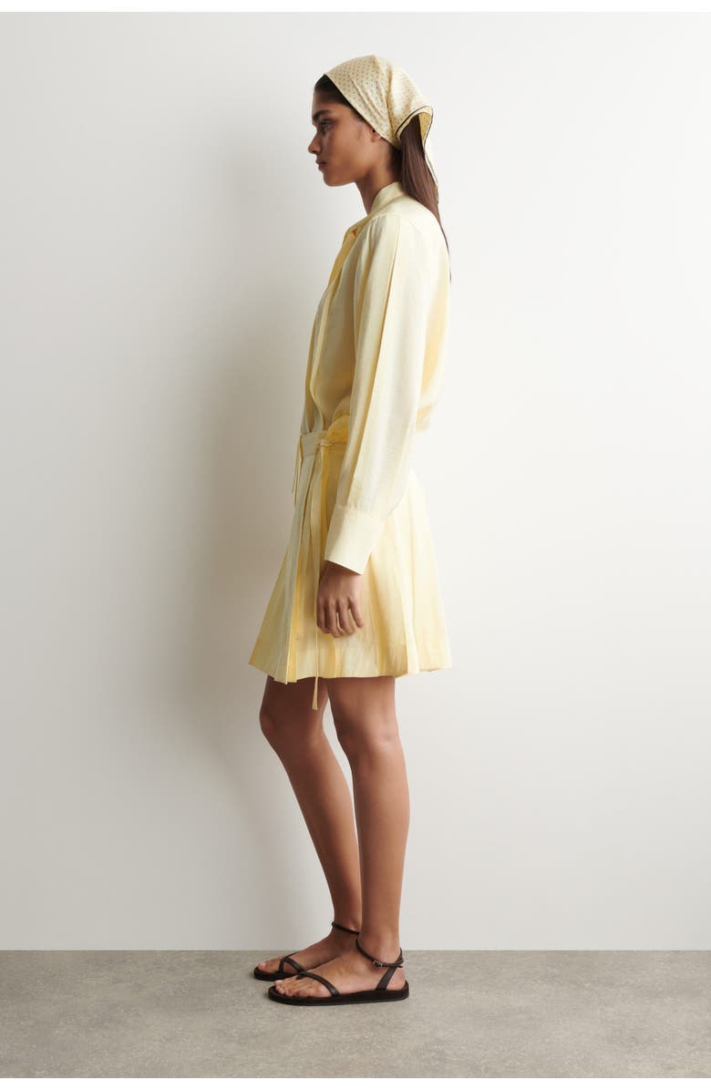 COS Pleated Mini Wrap Skirt, Alternate, color, Butter Yellow