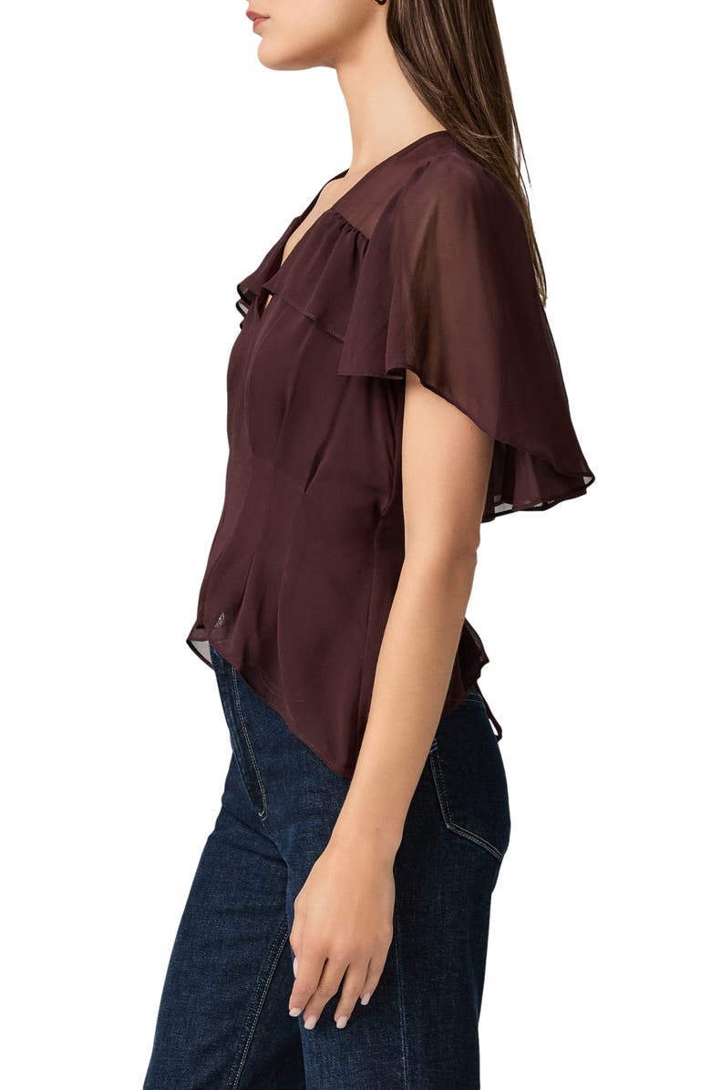 PAIGE Willa Ruffle Chiffon Top, Alternate, color, Aubergine