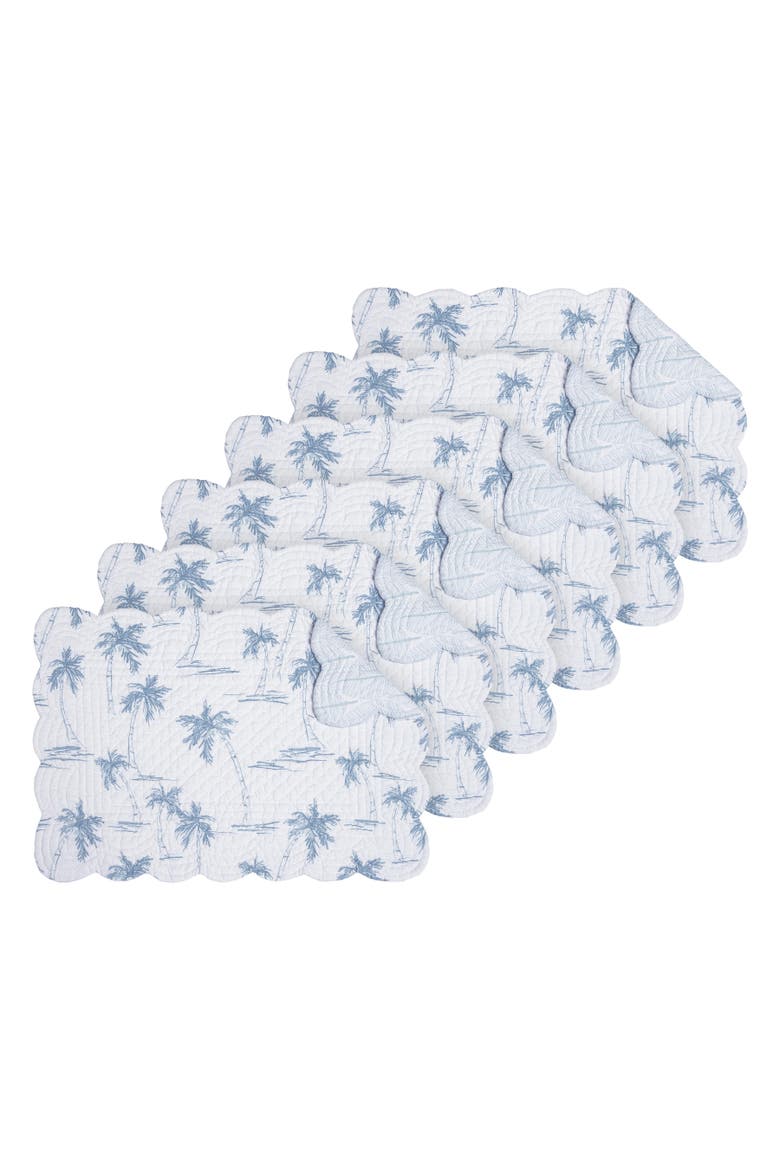 Blue Paradise Placemat Collection Sets of 6, Main, color, Blue