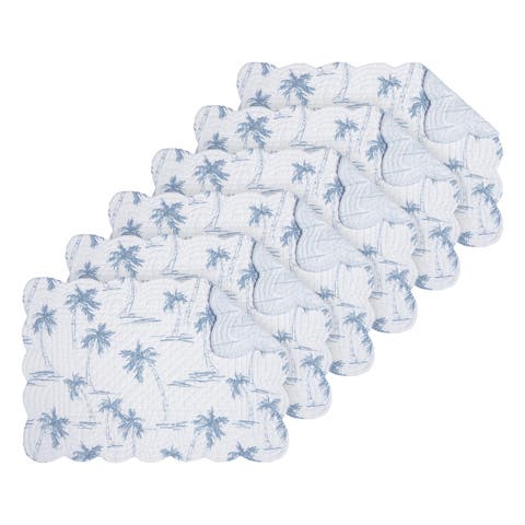 Blue Paradise Set of 6 Placemats  13" x 19"