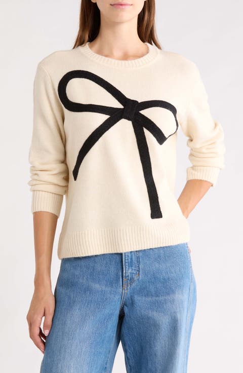 Contrast Bow Sweater