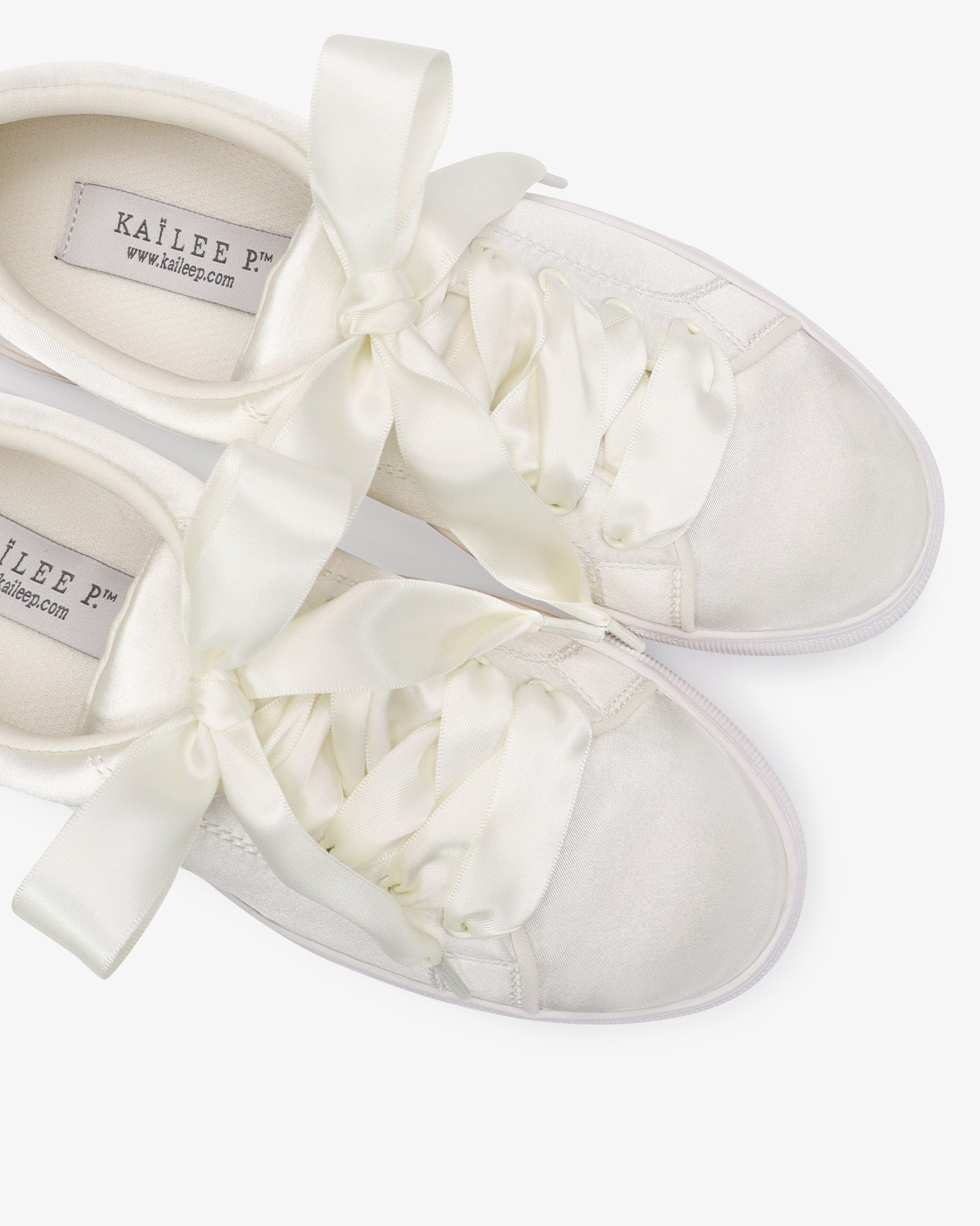 Lucy Satin Wedding Platform Sneakers, Alternate, color, Ivory