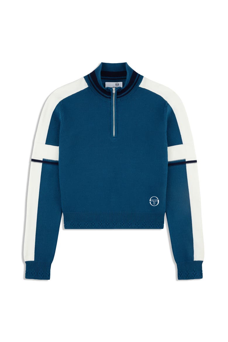 Nota Knit Quarter Zip, Alternate, color, MYKONOS BLUE