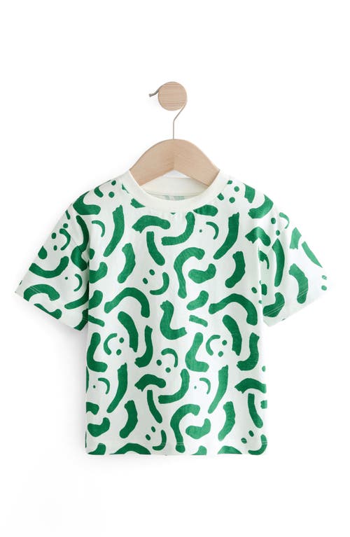 Next Kids' Wiggle Smile Print Cotton Pocket T-shirt In Green