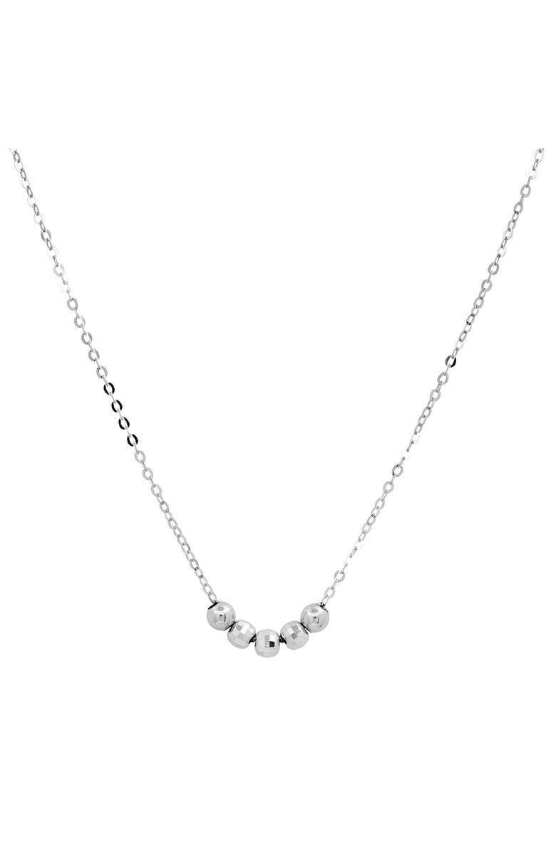 ELLIOT YOUNG MOVEABLE GOLD 5 BEAD NECKLACE, Main, color, White Gold