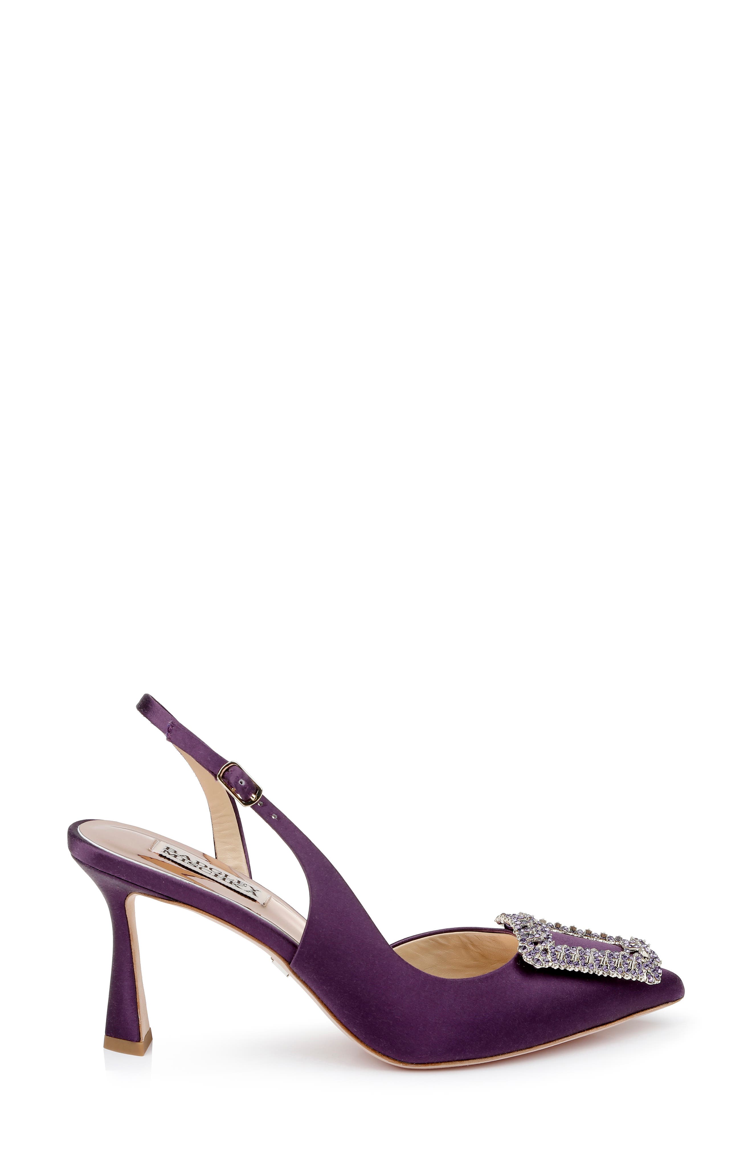 Enida Slingback Half d'Orsay Pointed Toe Pump, Alternate, color, DARK PURPLE
