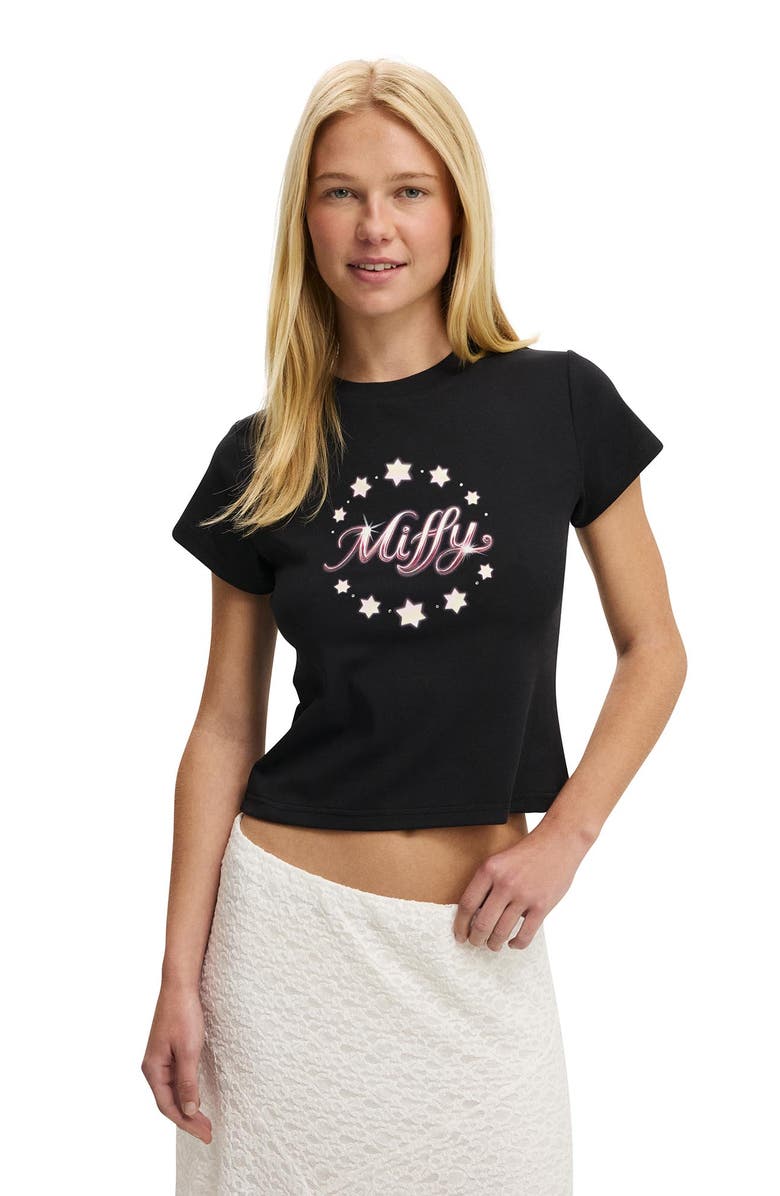 Cotton On Women's The Lcn Graphic Tiny Tee, Alternate, color, Lcn Mif Miffy Stars  Washed