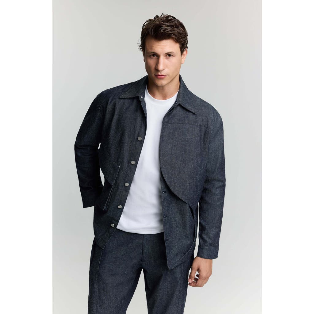 Jendue Us Layered Denim Jacket In Blue