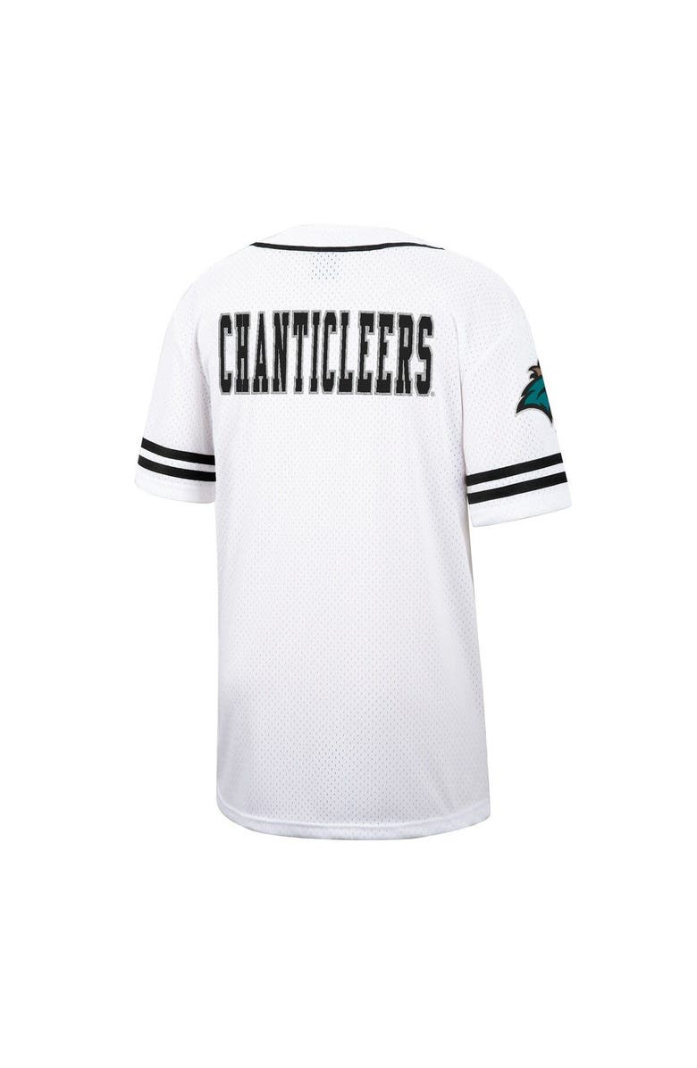 COLOSSEUM Men's Colosseum White Coastal Carolina Chanticleers Free Spirited Mesh Button-Up Baseball Jersey, Alternate, color, 