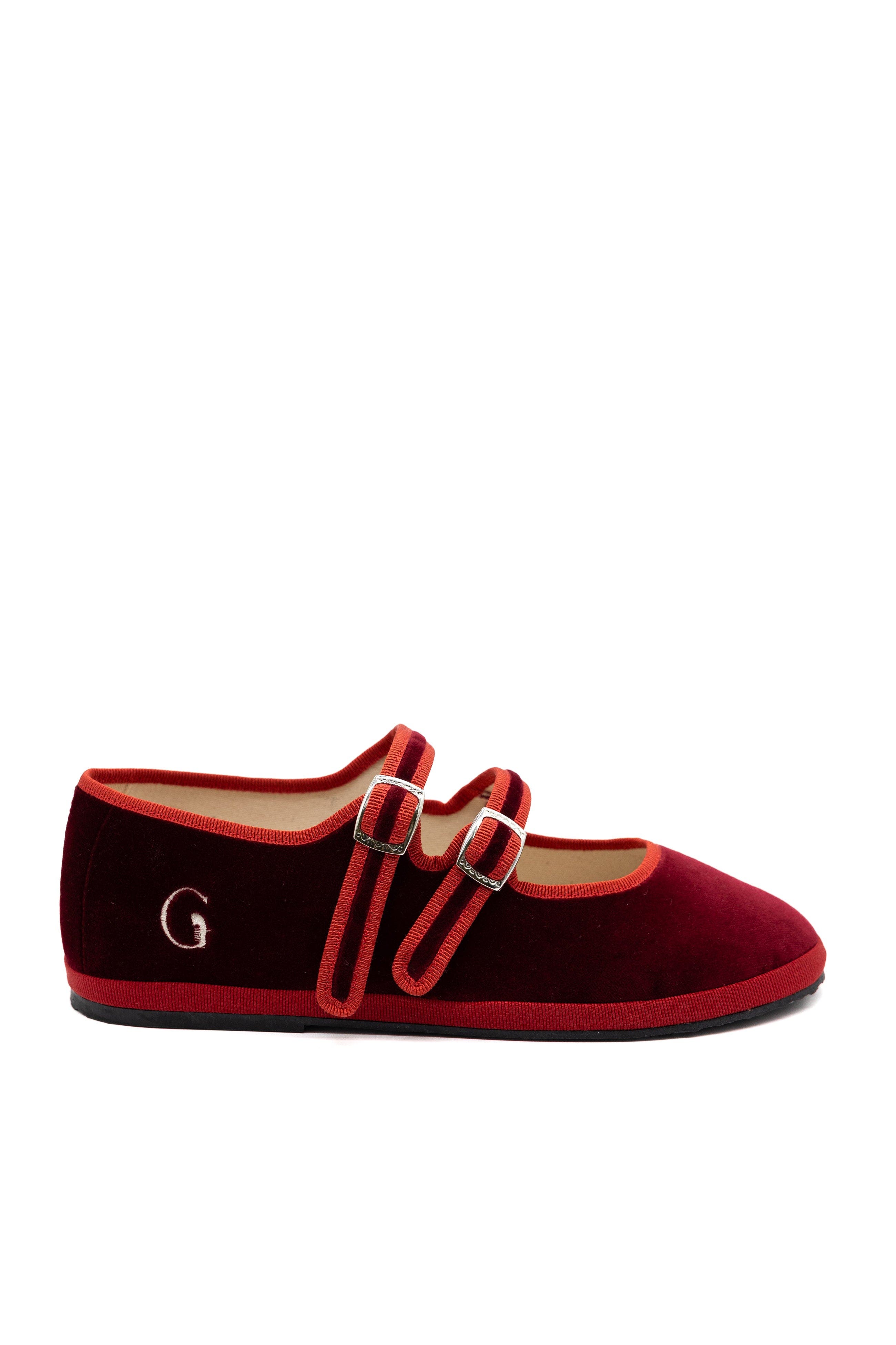 Mary Jane Double Strap Ballet Flats, Alternate, color, Accademia Deep Red