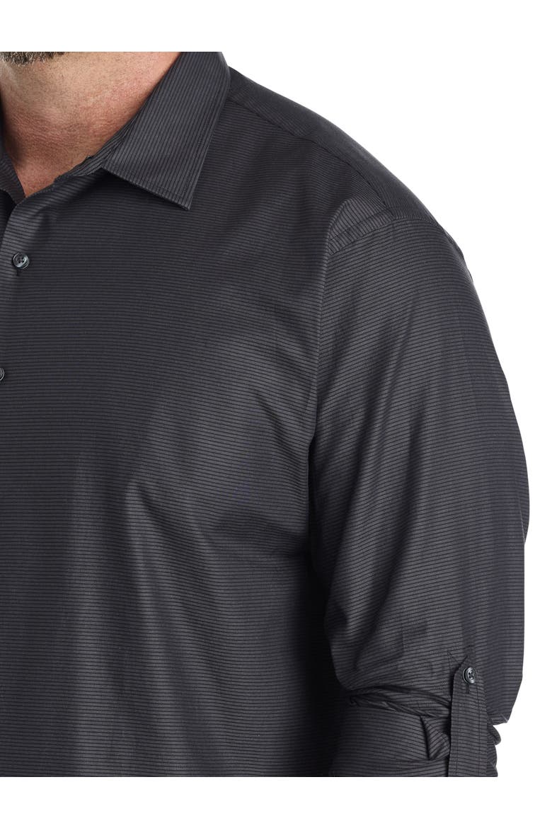 Big & Tall Textured Sport Shirt, Alternate, color, BLACK GREY