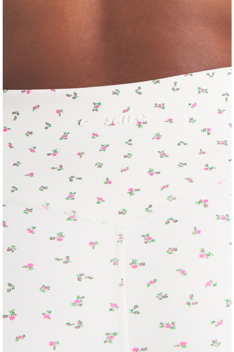 Matte Floral High Waist Crop Leggings, Alternate, color, NSKM ACTV IVORY/ NSKM FLAMINGO