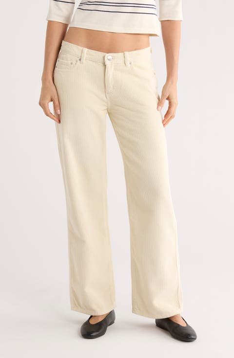 Drue Low Rise Straight Leg Corduroy Jeans (Manilla)