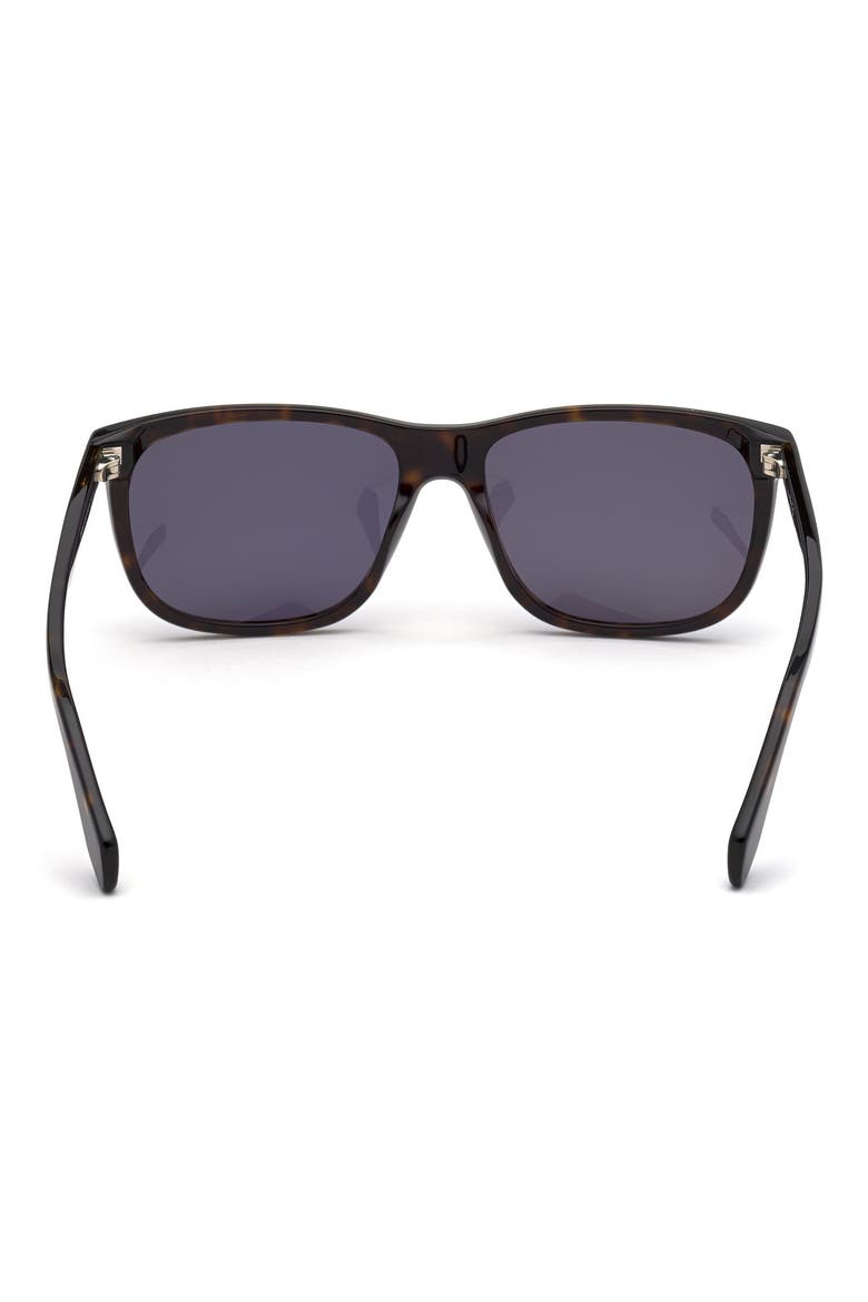 58MM Navigator Sunglasses, Alternate, color, DARK HAVANA / GREEN MIRROR