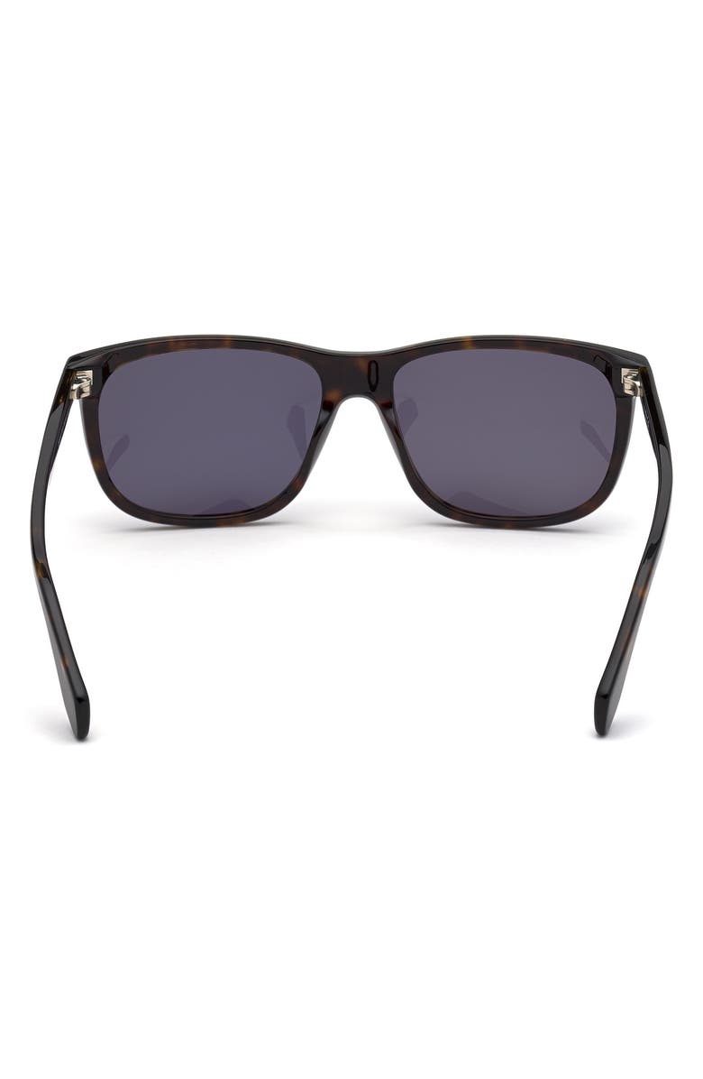 adidas 58MM Navigator Sunglasses, Alternate, color, Dark Havana / Green Mirror