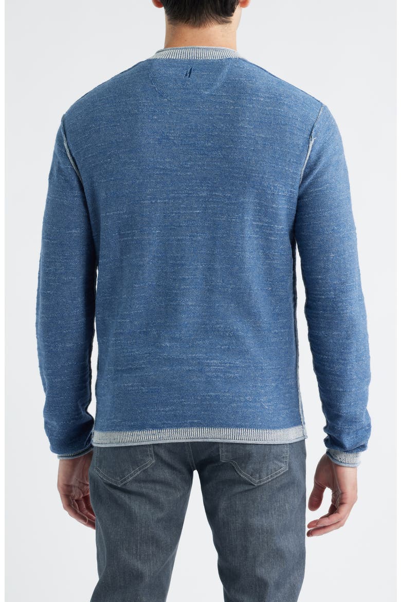 Jamesy Cotton Notched Neck Sweater, Alternate, color, INDIGO