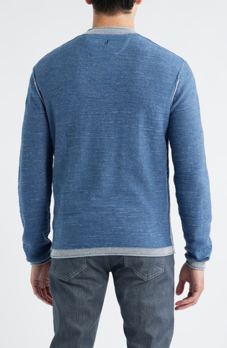 johnnie-O Jamesy Cotton Notched Neck Sweater, Alternate, color, Indigo