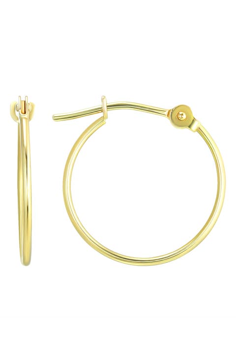14K Gold Tube Hoop Earrings